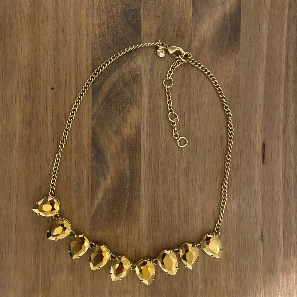 J. Crew Gold Gem Stone Necklace